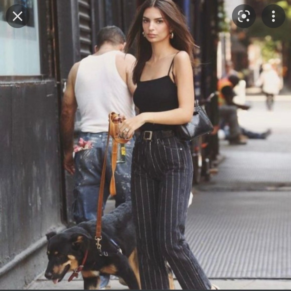 Reformation Pinstripe Jeans - as seen on Emrata!